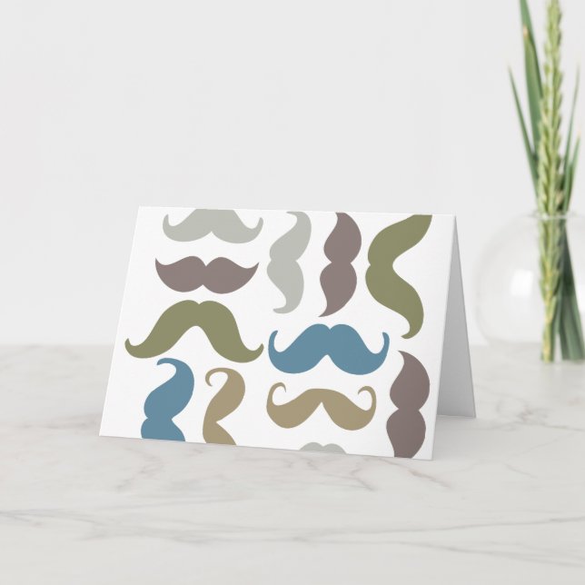 Moustache greeting card (Front)