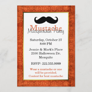 Moustache Halloween Party Invitation