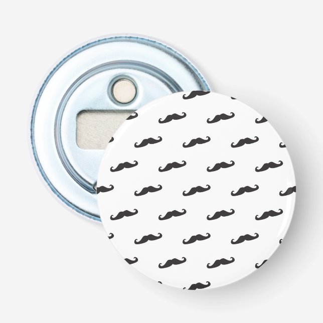 Moustache hipster pattern 2 bottle opener (Front)