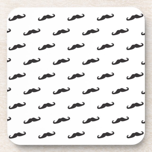 Moustache hipster pattern 2 coaster (Front)
