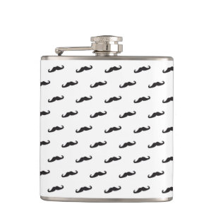 Moustache hipster pattern 2 hip flask