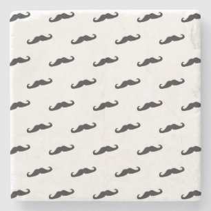 Moustache hipster pattern 2 stone coaster