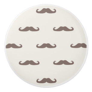 Moustache hipster pattern 3 ceramic knob