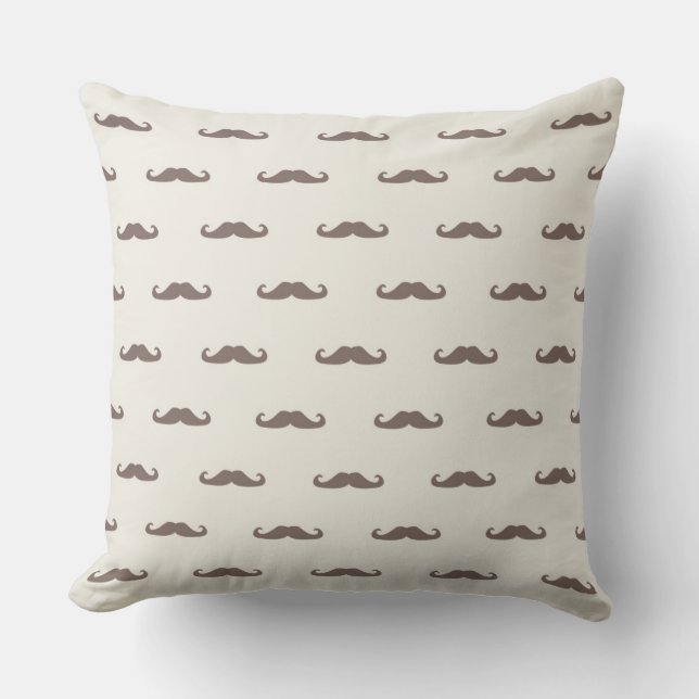 Moustache hipster pattern 3 cushion (Front)