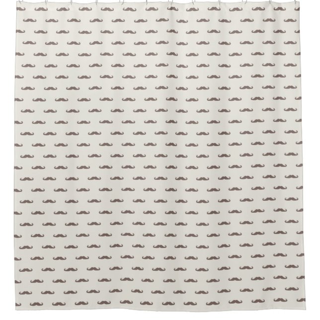 Moustache hipster pattern 3 shower curtain (Front)