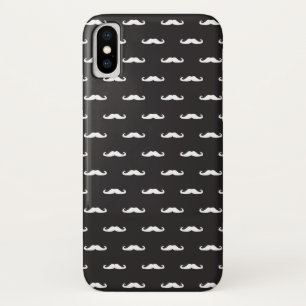Moustache hipster pattern iPhone x case