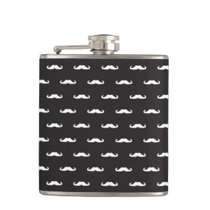 Moustache hipster pattern hip flask