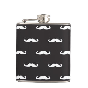 Moustache hipster pattern hip flask