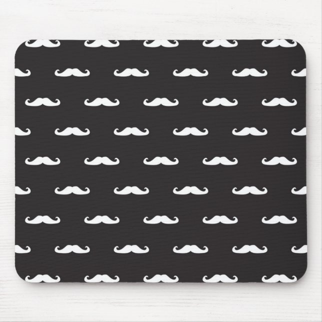 Moustache hipster pattern mouse pad (Front)