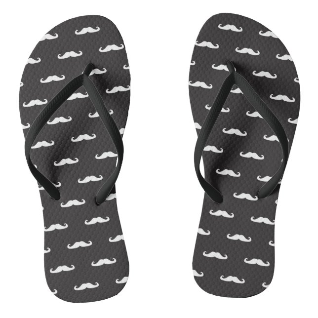 Moustache hipster pattern thongs (Footbed)