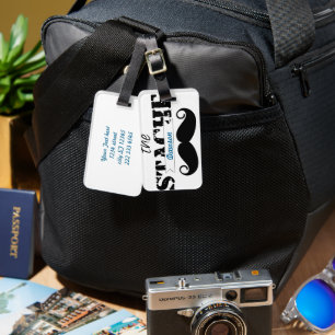 Moustache Hipster Retro Pattern Luggage Tag