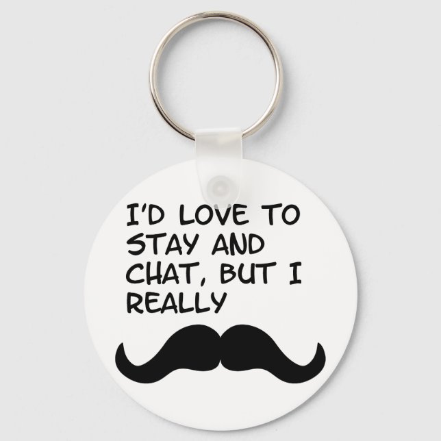 Moustache Humour Key Ring (Front)