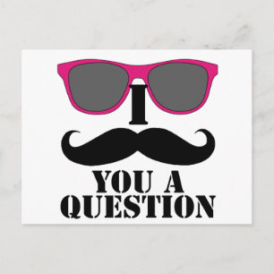 Moustache Humour with Pink Sunglasses Postcard
