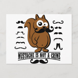 moustache is not a crime postcard