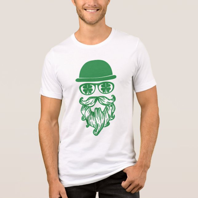 Moustache Leprechauns St. Patrick's Day Tri-Blend Shirt (Front)