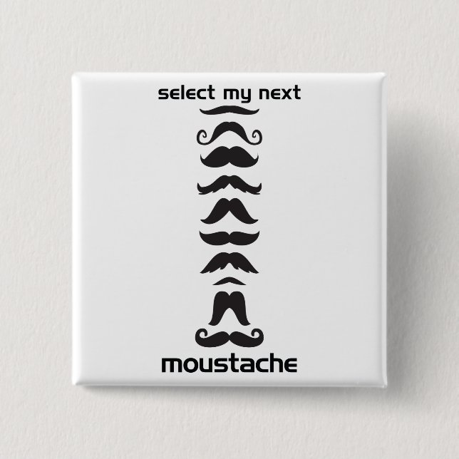 Moustache Line Up 15 Cm Square Badge (Front)
