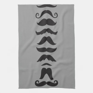 Moustache Line Up Tea Towel