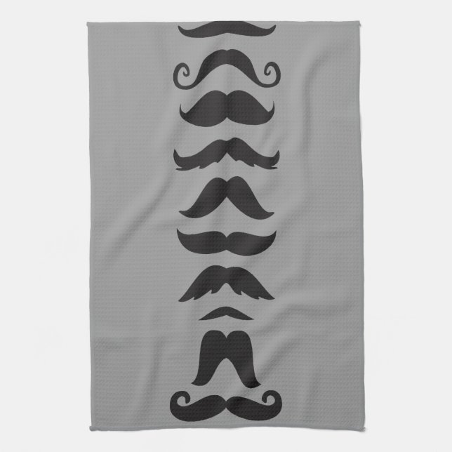 Moustache Line Up Tea Towel (Vertical)