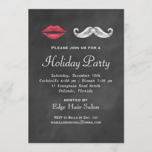 Moustache & Lips Corporate Party Invitation