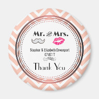 Moustache & Lips Mr. & Mrs. Wedding Thank You