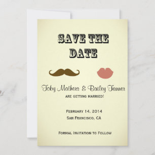 Moustache & Lips Save-the-date Save The Date