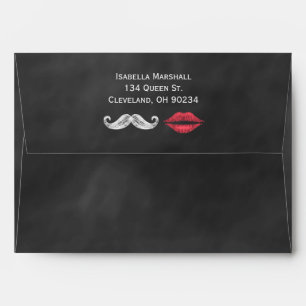 Moustache & Lips Solid Chalkboard Envelope