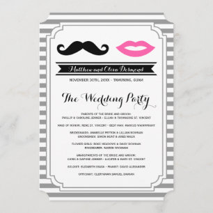 Moustache & Lips Wedding Programs