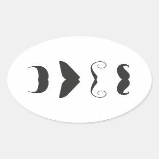 Moustache list - Choose your weapon!! Oval Sticker