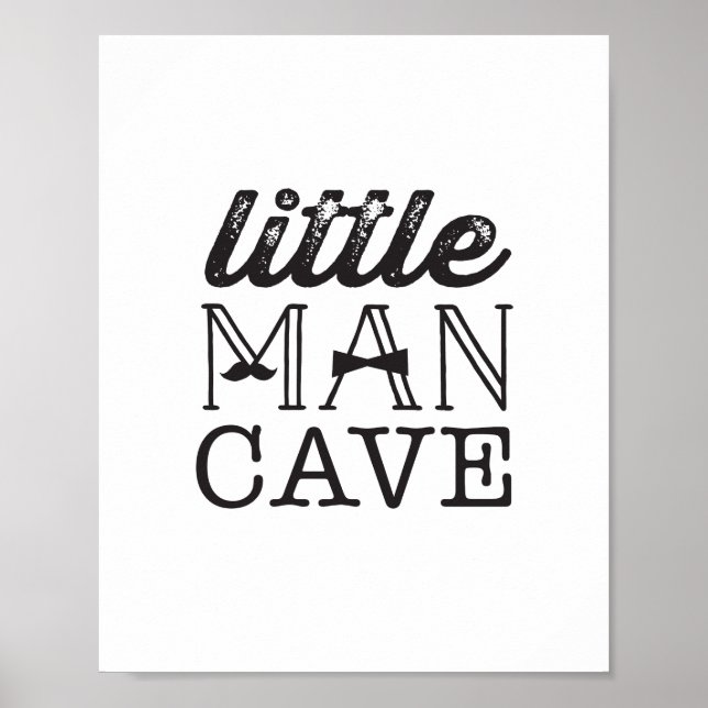 Moustache Little Man Cave Boy Baby Nursery Art Poster (Front)