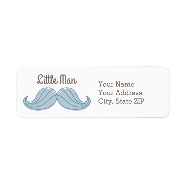 Moustache Little Man Return Address Label (Front)