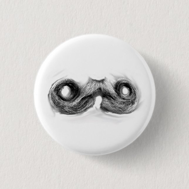 Moustache Man 3 Cm Round Badge (Front)