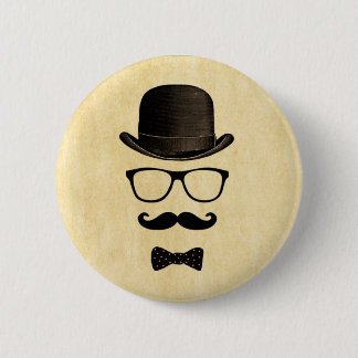Moustache Man 6 Cm Round Badge