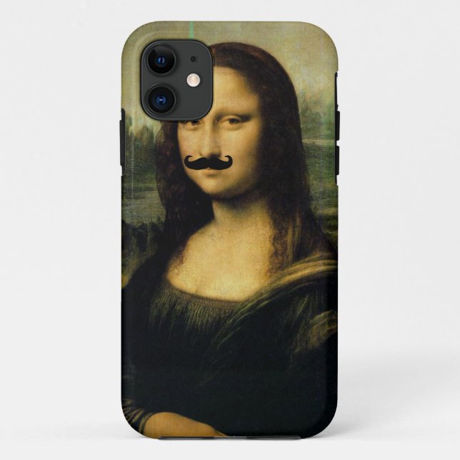 Moustache Mona Lisa Case-Mate iPhone Case (Back)
