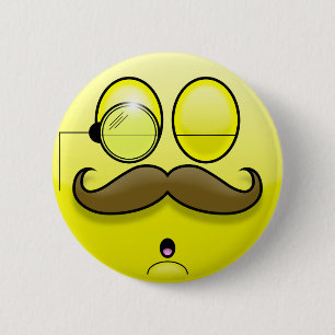 Moustache & Monocle Smilie Button
