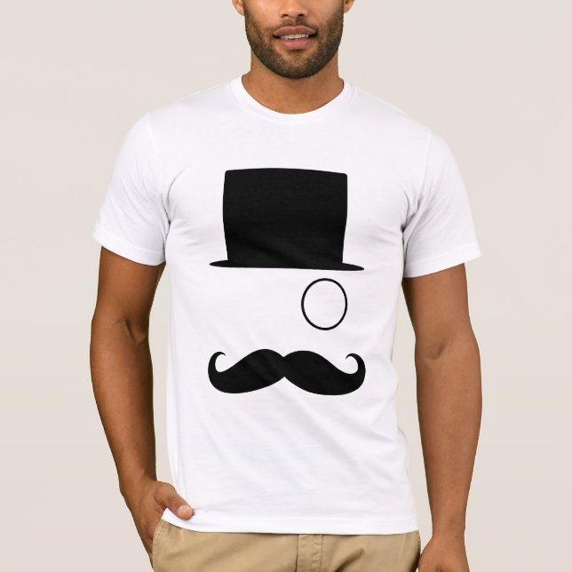 Moustache Monocle & TopHat T-Shirt (Front)
