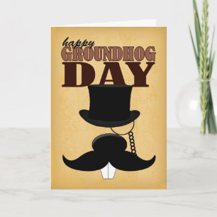 Moustache Moustache Groundhog Day Card
