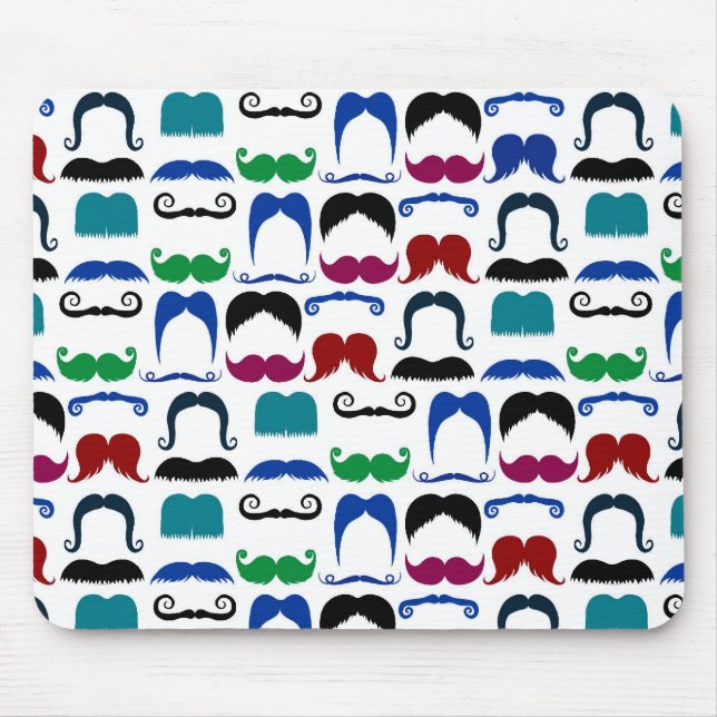 Moustache Moustache Retro Pattern Mouse Pad (Front)