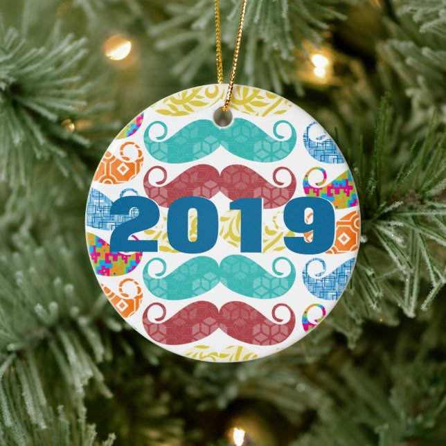 Moustache  Mr. Hipster Lil Man Baby Ceramic Tree Decoration (Tree)