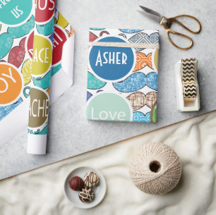 Moustache Mr. Hipster Retro Personalised Photo Wrapping Paper