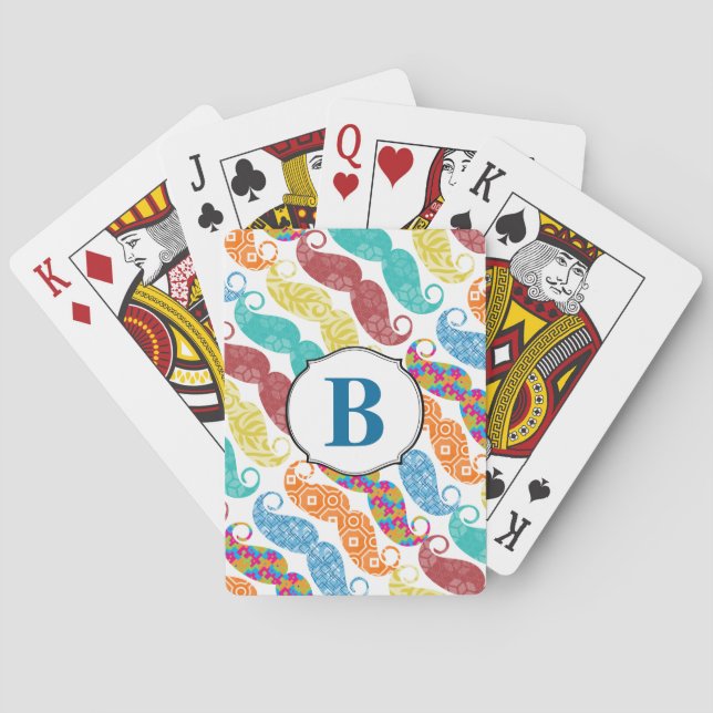 Moustache  Mr. Hipster Vintage Retro Playing Cards (Back)