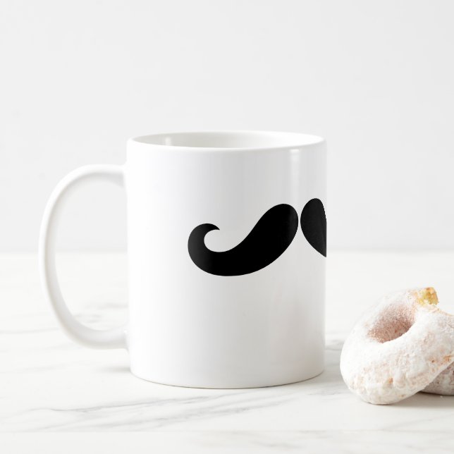 Moustache Mug - Right Handed (With Donut)