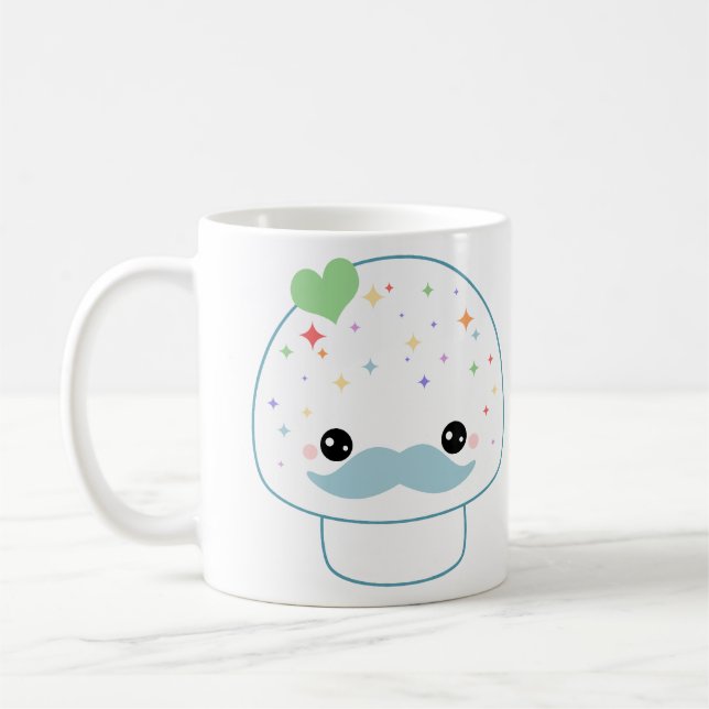 Moustache Mushroom Coffee Mug (Left)