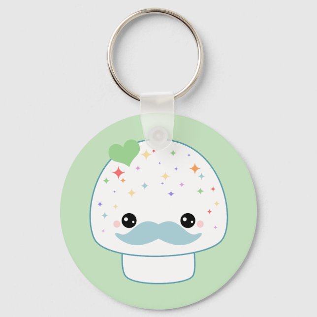 Moustache Mushroom Key Ring (Front)
