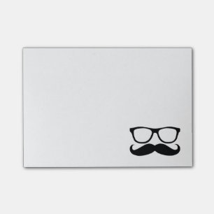 Moustache Nerd Black Graphic Post-it Notes