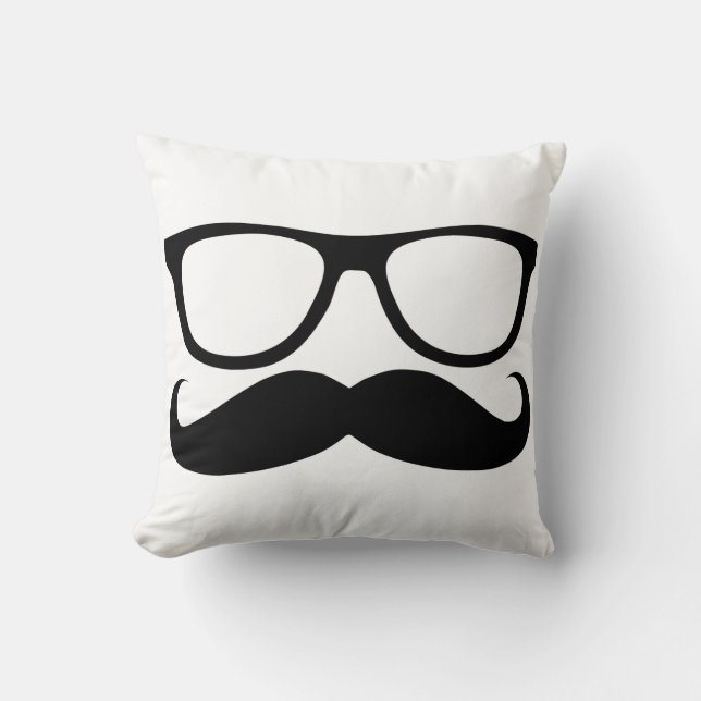 Moustache Nerd Cushion (Front)