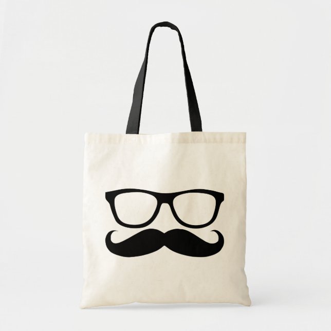 Moustache Nerd Tote Bag (Front)