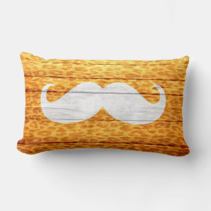 Moustache on Wood Leopard Print #10 Lumbar Cushion