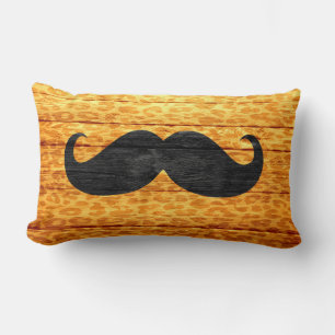 Moustache on Wood Leopard Print #5 Lumbar Cushion