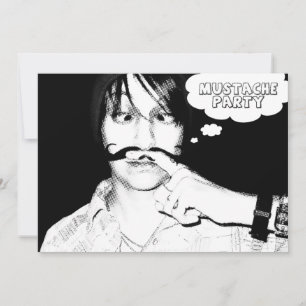 moustache party : comic staches invitation