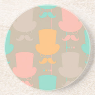 Moustache pattern 2 coaster